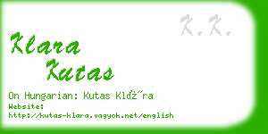 klara kutas business card